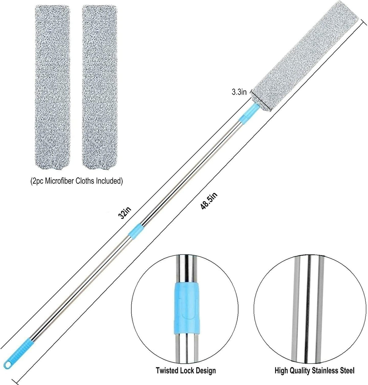 Microfiber Duster Brush with an Extension Pole