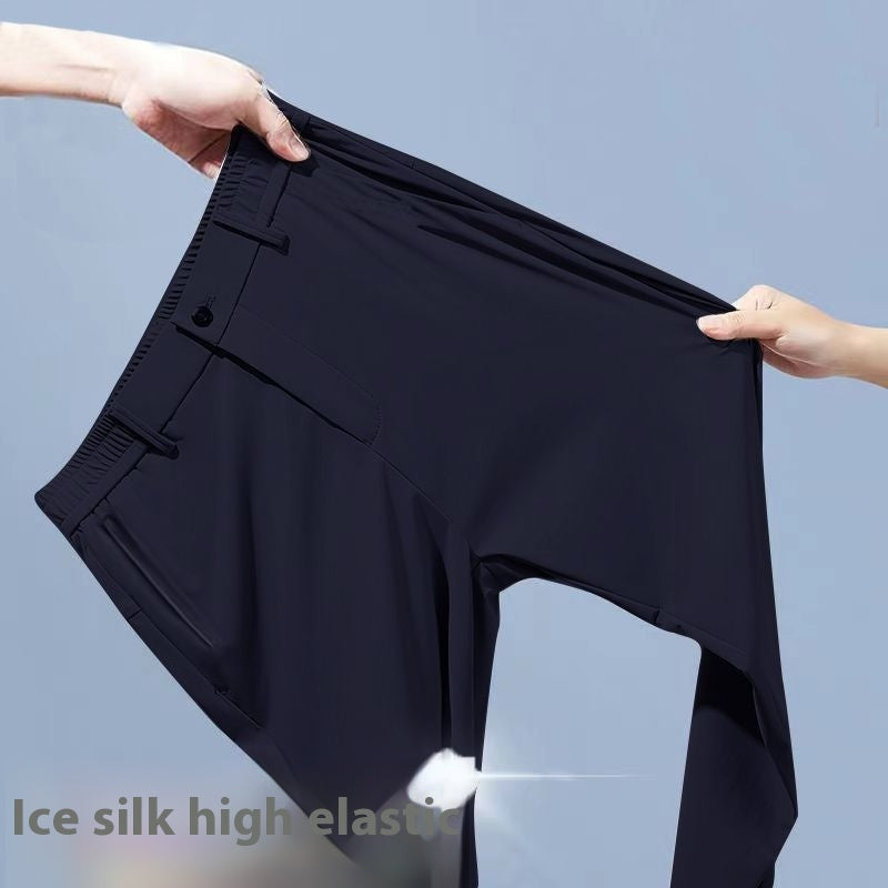 Ice Silk Leisure Straight Loose Trousers Men
