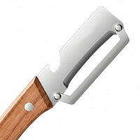 Multi-Functional Stainless Steel Vegetable Peeler with Wooden Handle