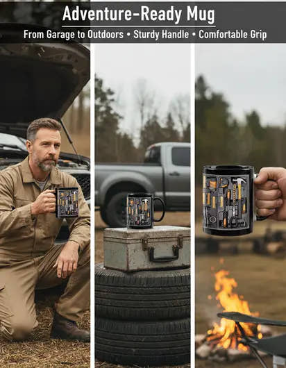 Mechanic Toolbox Set Pattern Stylish Coffee Mug