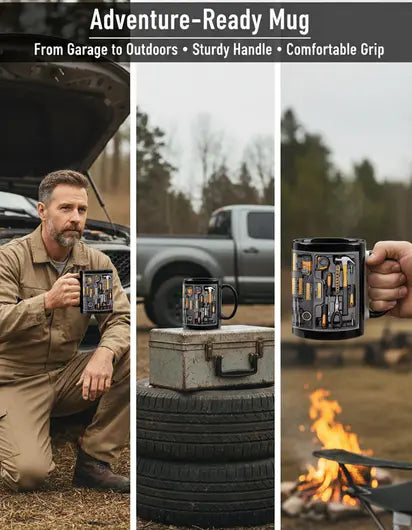 Mechanic Toolbox Set Pattern Stylish Coffee Mug