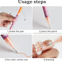 12-Color Acrylic Paint Nail Pen Set