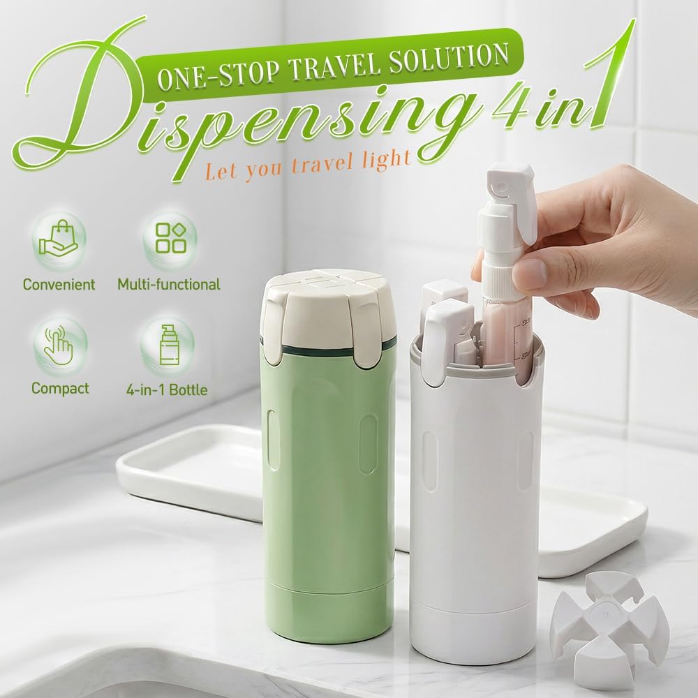 4 in 1 Travel Dispenser, Leak Proof Travel Bottles Set 4 Pack