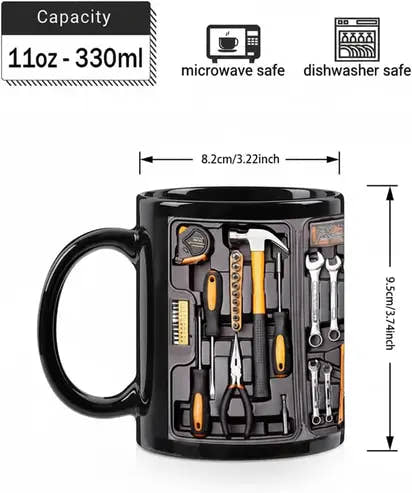 Mechanic Toolbox Set Pattern Stylish Coffee Mug
