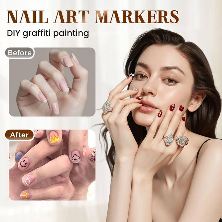12-Color Acrylic Paint Nail Pen Set