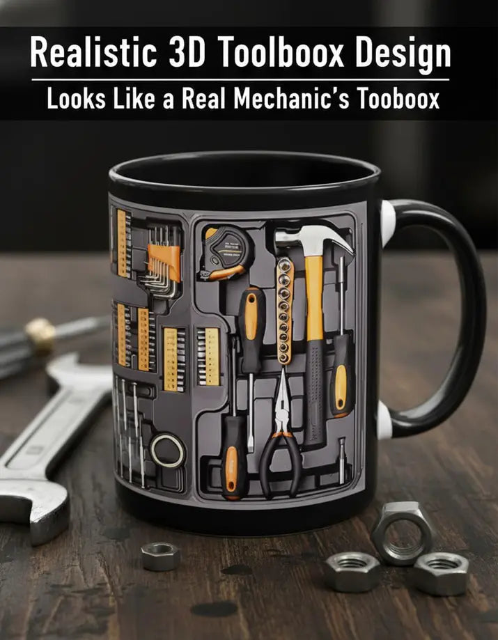 Mechanic Toolbox Set Pattern Stylish Coffee Mug