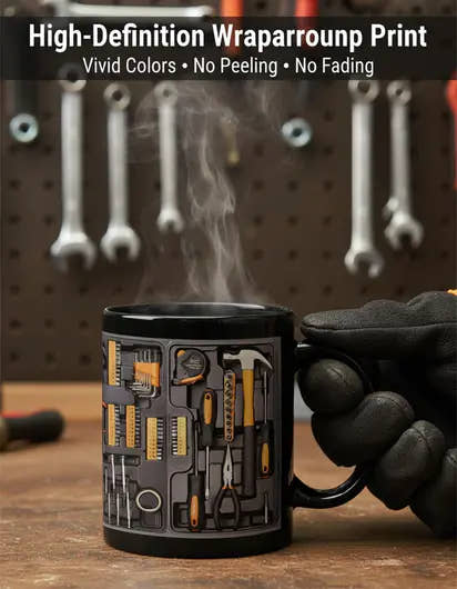 Mechanic Toolbox Set Pattern Stylish Coffee Mug