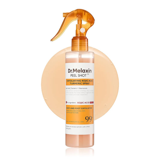 Dr.Melaxin Body Keratin Care Kojic Acid Turmeric Spray Gently Exfoliating Peeling Solution  Skincare All Skin Types 200ml