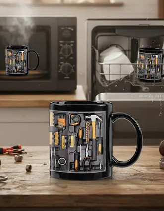 Mechanic Toolbox Set Pattern Stylish Coffee Mug