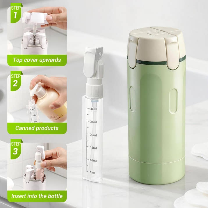 4 in 1 Travel Dispenser, Leak Proof Travel Bottles Set 4 Pack