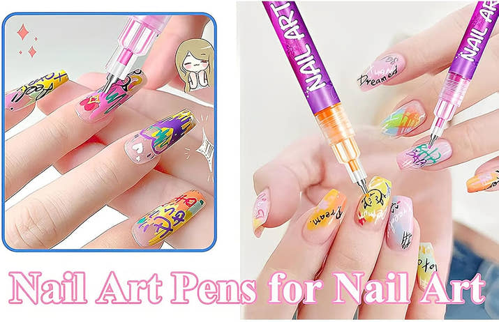 12-Color Acrylic Paint Nail Pen Set