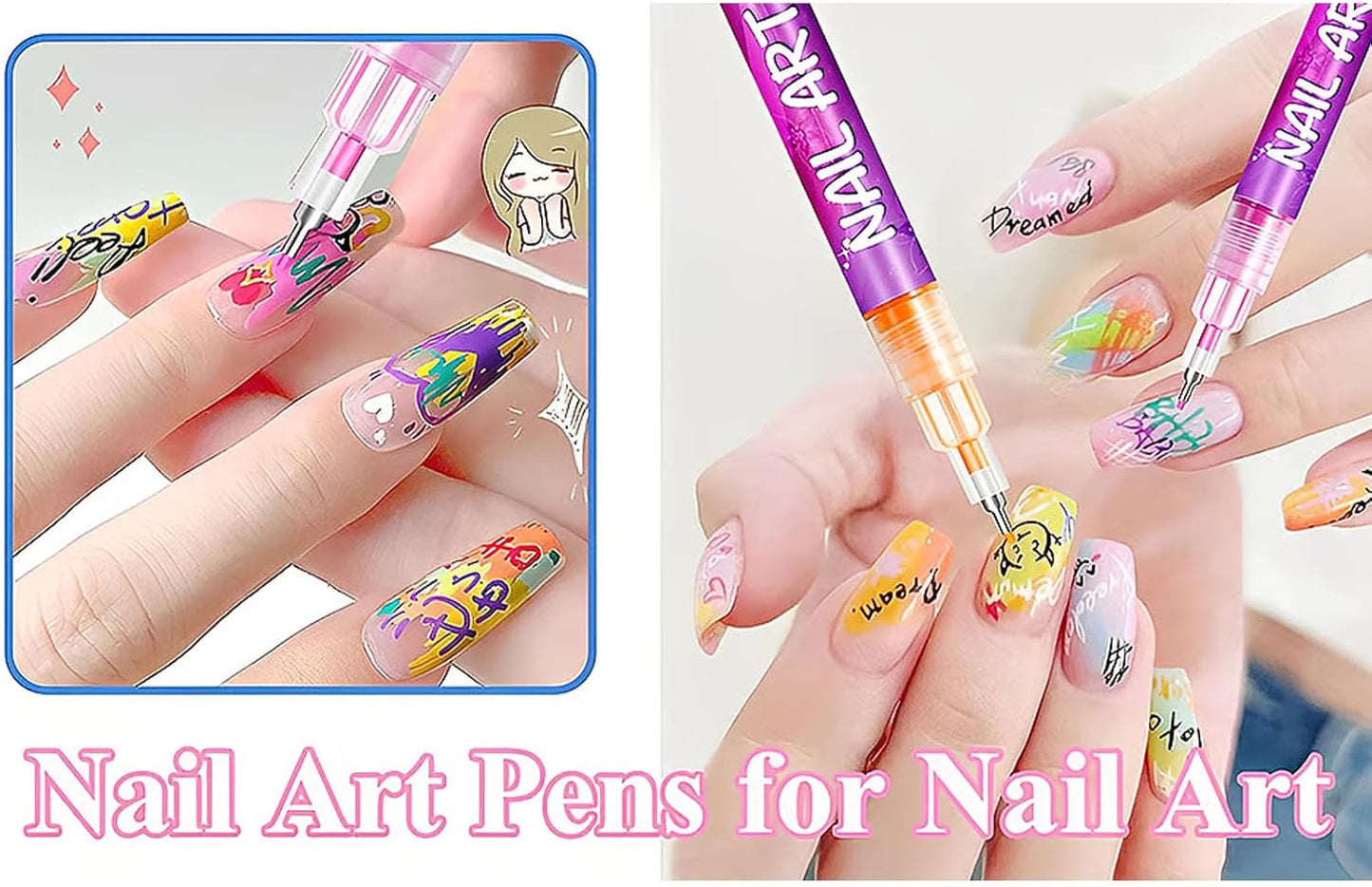 12-Color Acrylic Paint Nail Pen Set