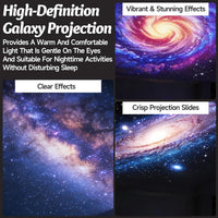 2-in-1 Galaxy Dreamy Projector with Starry Sky Design and Night Light