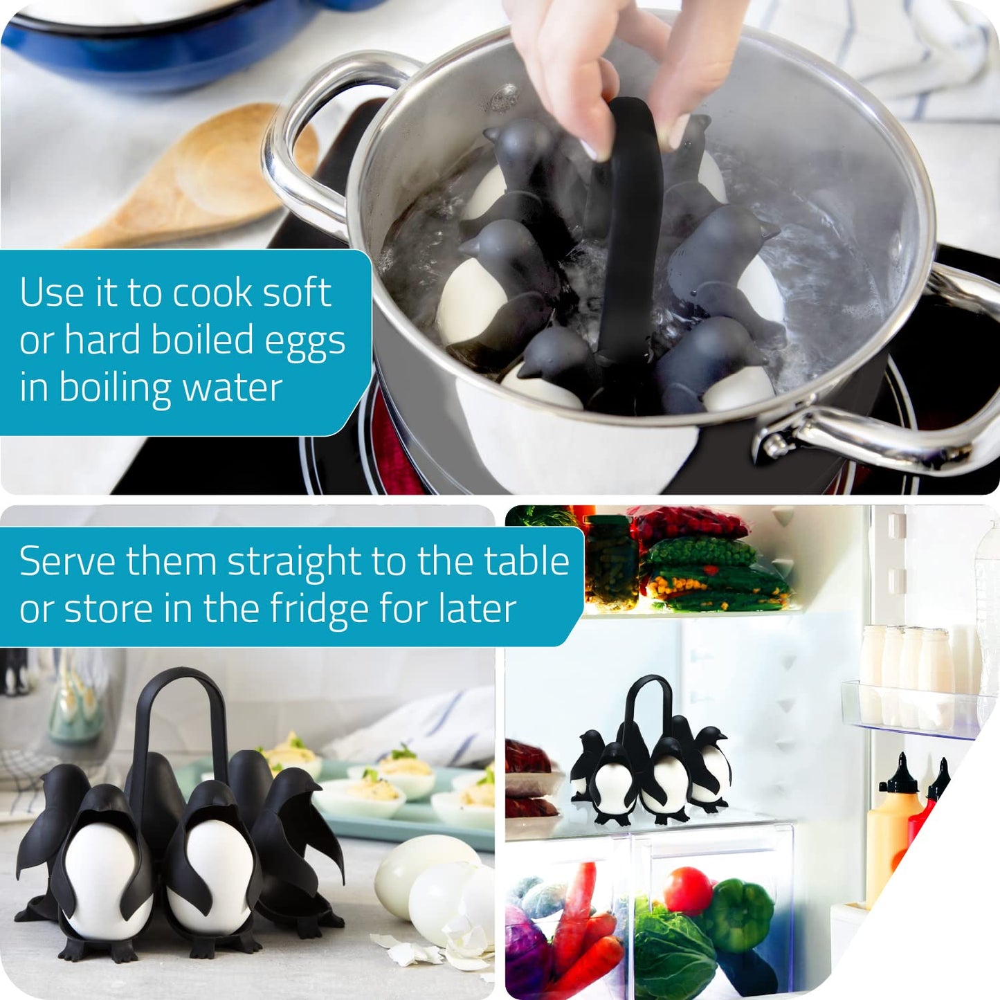 Penguin-Shaped Egg Cooker for Boiled Eggs