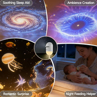 2-in-1 Galaxy Dreamy Projector with Starry Sky Design and Night Light