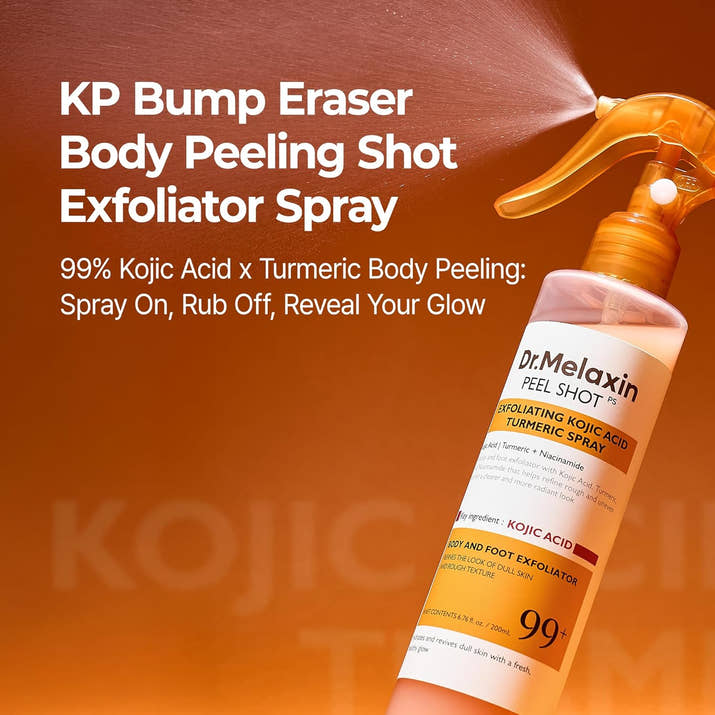Dr.Melaxin Body Keratin Care Kojic Acid Turmeric Spray Gently Exfoliating Peeling Solution  Skincare All Skin Types 200ml