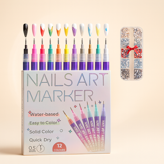 12-Color Acrylic Paint Nail Pen Set