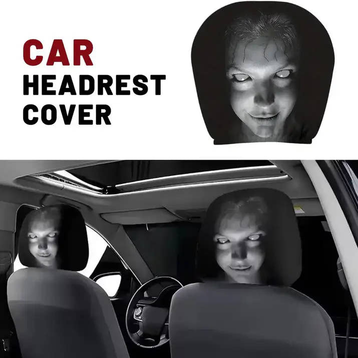 Spooky Car Headrest Covers