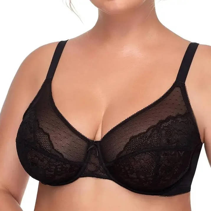 Floral Lace Plus Size Underwire Minimizer Bra