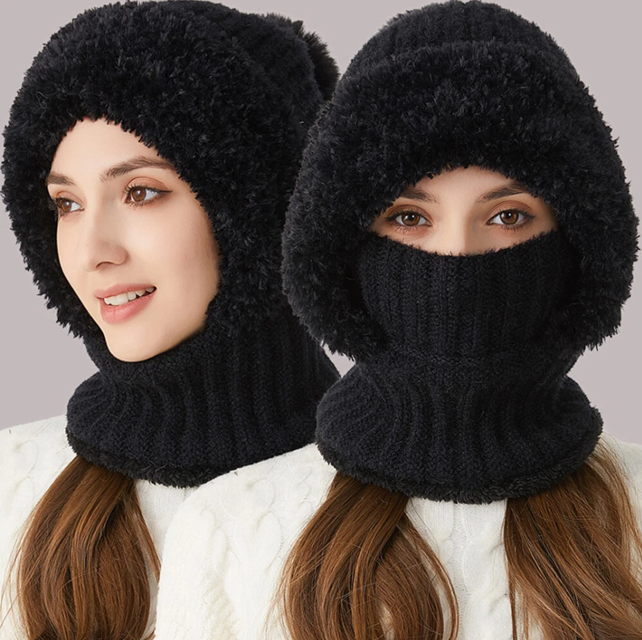 Women's 3 in 1 Fleece Lined Winter Hat Scarf Mask