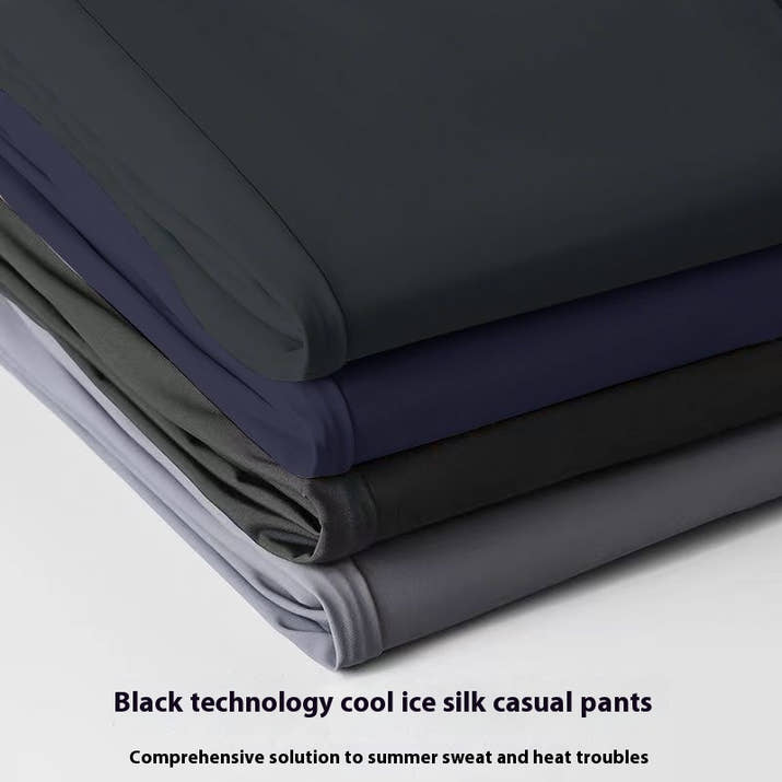 Ice Silk Leisure Straight Loose Trousers Men