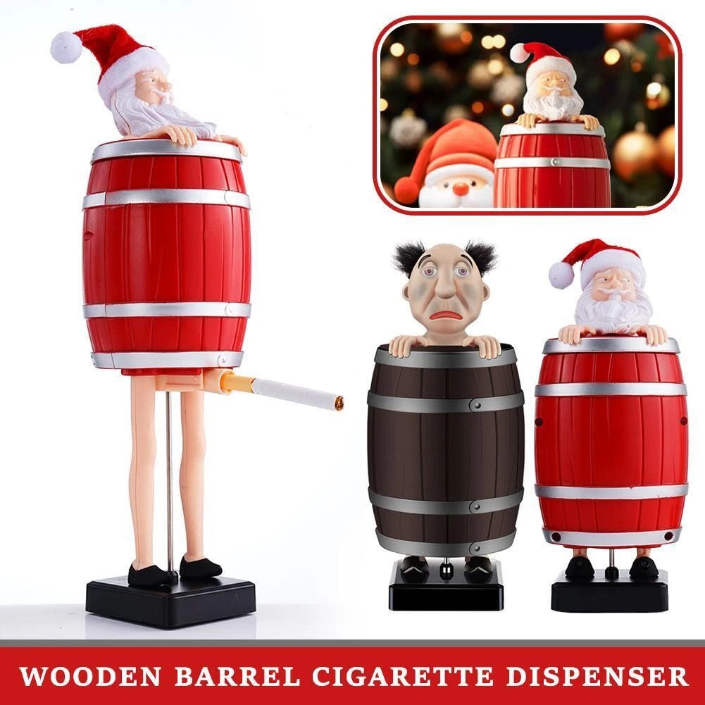 Funny Santa Claus Wooden Barrel Cigarette Holder